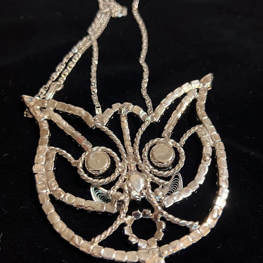 Vintage Rhinestone Silver color Cat - Picture 8 of 8